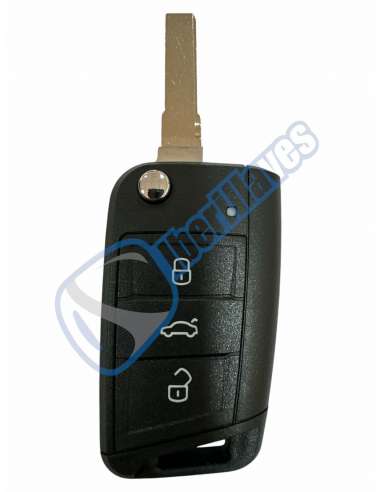 CARCASA MANDO PLEGABLE NEGRA SISTEMA MQB HU66